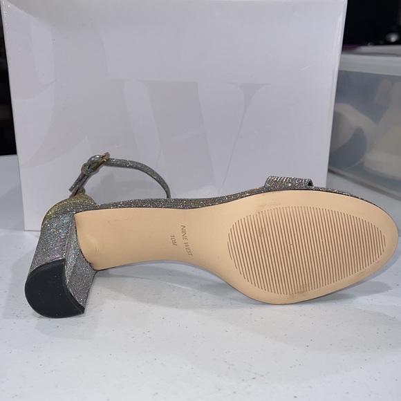 NYE BNWB Sparkle Nine West Pruce Block Heels. Size 10 - Picture 4 of 7